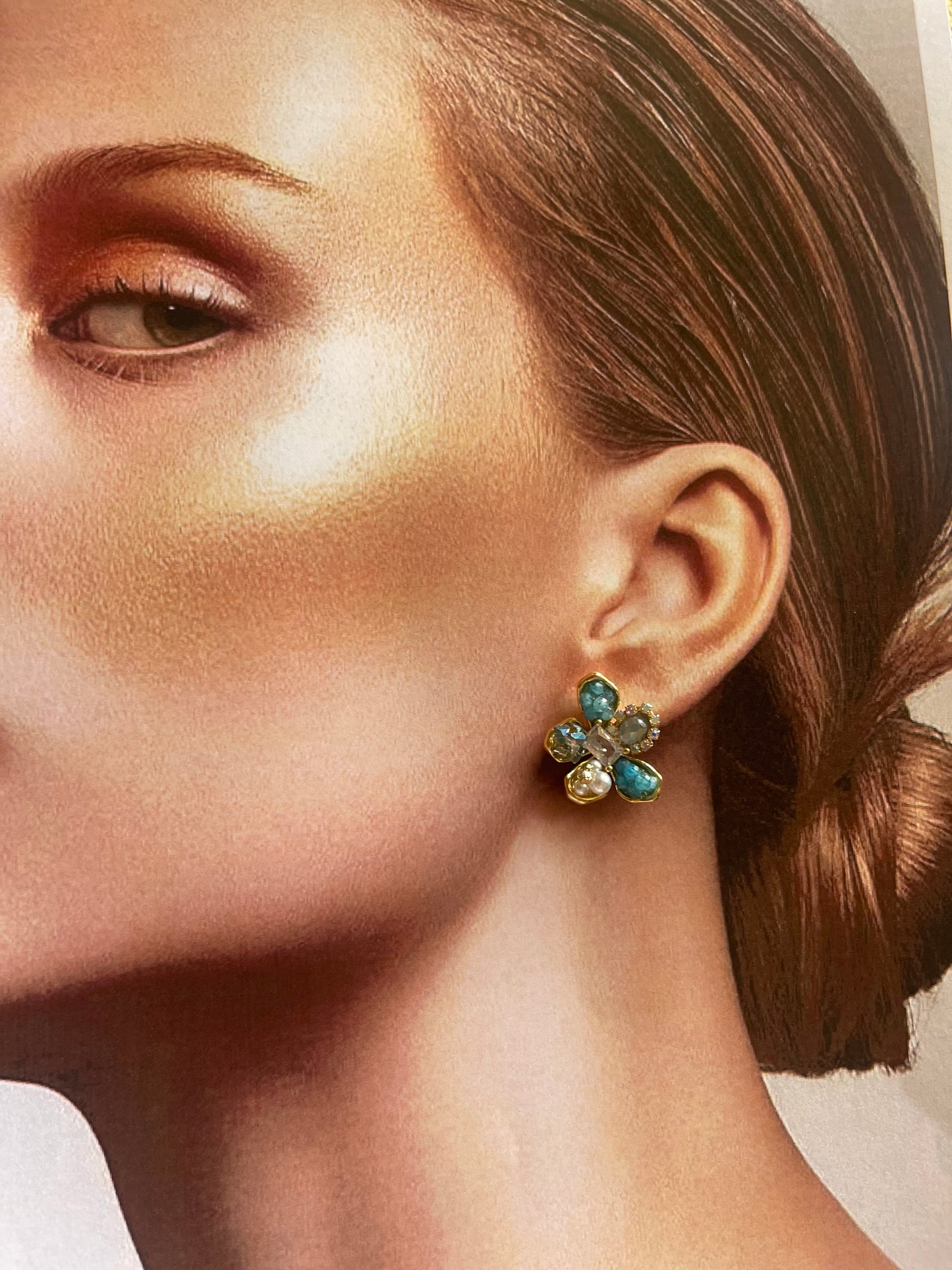 Turquoise Bloom Handmade Earrings