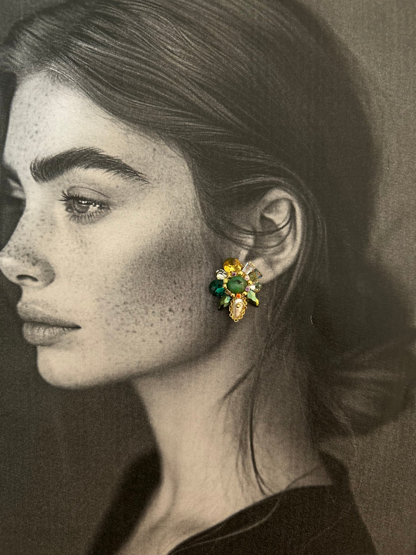 Emerald Bloom Handmade Earrings