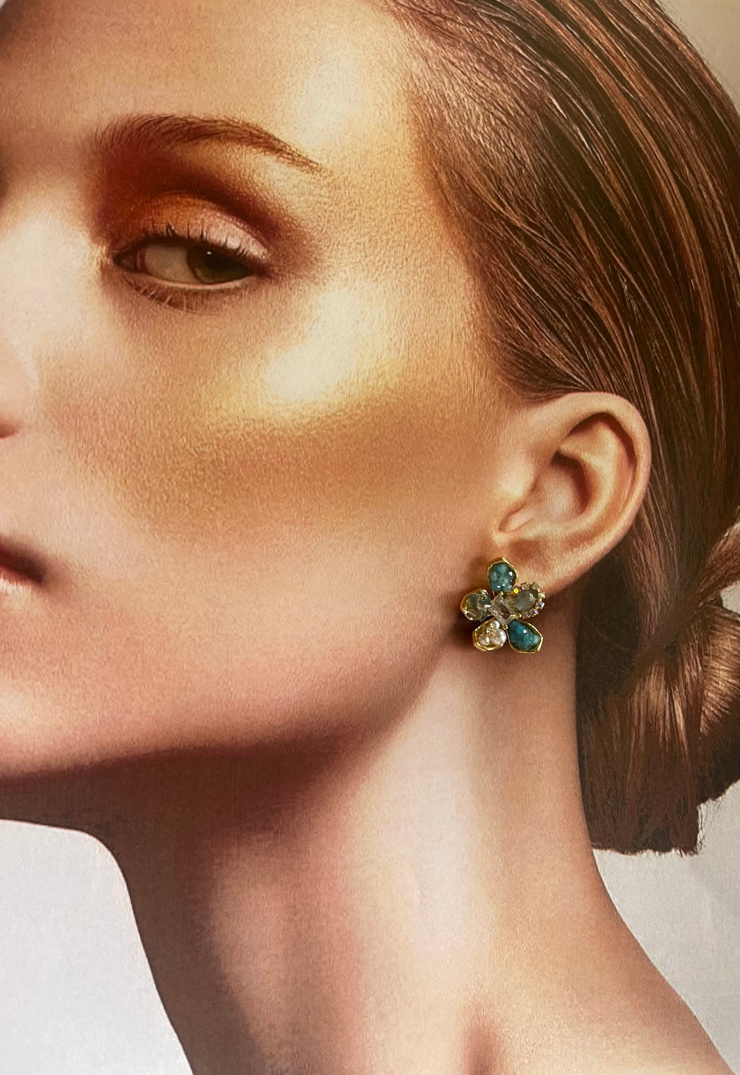 Turquoise Bloom Handmade Earrings