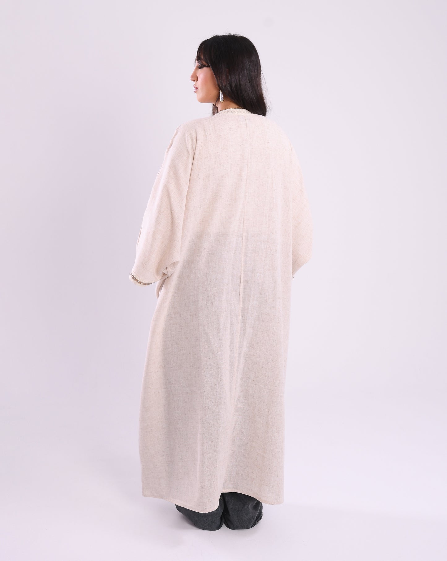 Beige Luxe Linen Kaftan