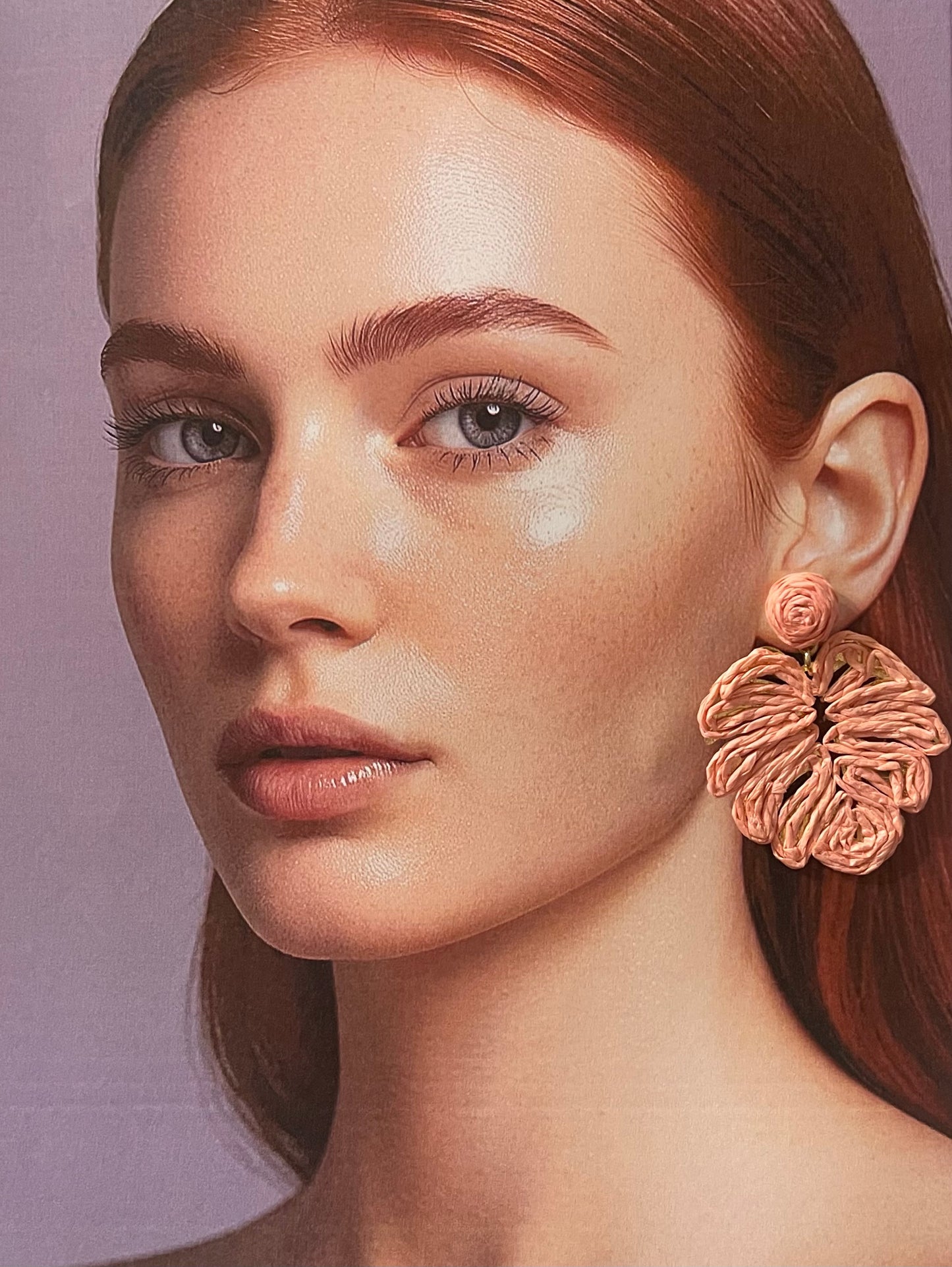 Peach wave earrings