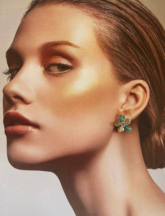 Turquoise Bloom Handmade Earrings